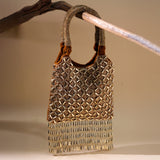Golden Dusk Beaded Tassel Handbag