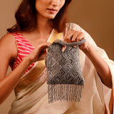 Midnight Grace Beaded Tassel Handbag