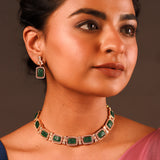 Kundan Opulence Emerald Grace Necklace Set