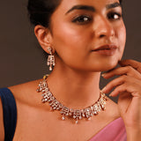 Kundan Opulence Crystal Cascade Necklace Set