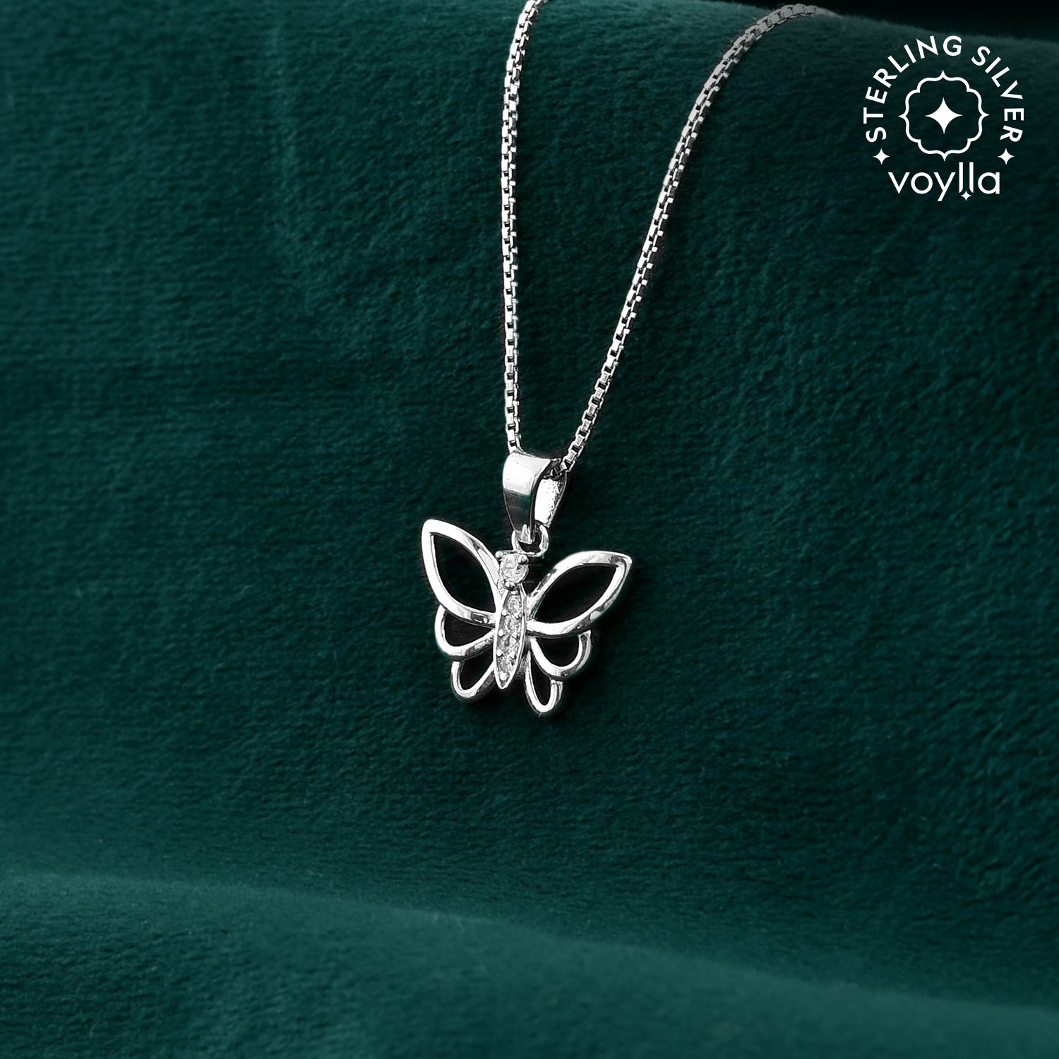 Tropical Wildlife Butterfly Sterling Silver Pendant