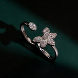 Halo Essence Floral Front Open Ring