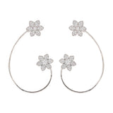 Halo Essence Brilliance Interchangeable Floral Ear Cuff Earrings