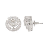 Halo Essence Circular Disk Stud Earrings