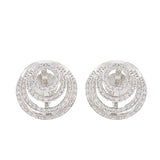 Halo Essence Circular Disk Stud Earrings