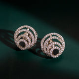 Halo Essence Circular Disk Stud Earrings