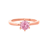 Valentines Day Blush Promise Rose Gold Solitaire Ring