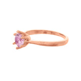 Valentines Day Blush Promise Rose Gold Solitaire Ring