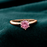 Valentines Day Blush Promise Rose Gold Solitaire Ring