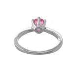 Valentines Day Blush Promise Solitaire Silver Ring