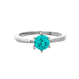 Valentines Day Ocean Promise Solitaire Silver Ring