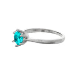 Valentines Day Ocean Promise Solitaire Silver Ring