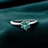 Valentines Day Ocean Promise Solitaire Silver Ring