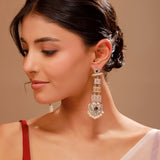 Silver Oxidised Dangler Earrings - Antique Elegance