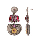 Antique Elegance Pink Stone Danglers