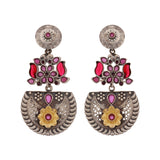 Antique Elegance Pink Stone Danglers