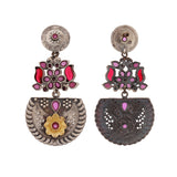 Antique Elegance Pink Stone Danglers