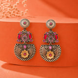 Antique Elegance Pink Stone Danglers