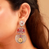 Antique Elegance Pink Stone Danglers