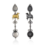Gaja Dual Tone Dangler Earrings - Antique Elegance