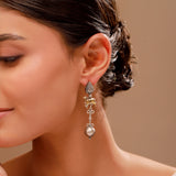 Gaja Dual Tone Dangler Earrings - Antique Elegance