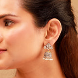Antique Elegance Pearl Beaded Jhumki