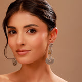 Mor Chandbali Dual Tone Dangler Earrings - Antique Elegance