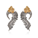 Mor Feather Ear Cuff Dual Tone Earrings - Antique Elegance