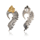 Mor Feather Ear Cuff Dual Tone Earrings - Antique Elegance