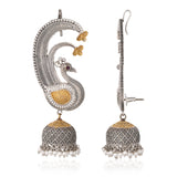 Ear cuff Dual Tone Statement Earrings - Antique Elegance