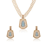 Sparkling Elegance Royal Meher Turquoise Hasli Necklace Set