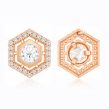 Kundan Elegance Rose Glow Hexa Pendant Set