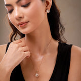 Kundan Elegance Rose Glow Hexa Pendant Set