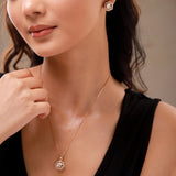 Kundan Elegance Rose Glow Hexa Pendant Set