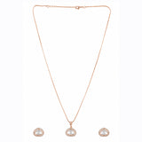Kundan Elegance Rose Dew Teardrop Pendant Set