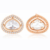 Kundan Elegance Rose Dew Teardrop Pendant Set