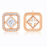 Kundan Elegance Rose Prism Square Pendant Set