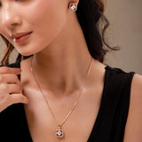 Kundan Elegance Rose Prism Square Pendant Set