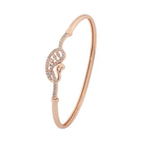 Sparkling Elegance Rose Gold Swan Cz Bracelet