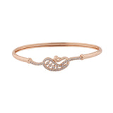 Sparkling Elegance Rose Gold Swan Cz Bracelet