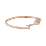 Sparkling Elegance Rose Gold Swan Cz Bracelet