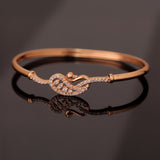 Sparkling Elegance Rose Gold Swan Cz Bracelet