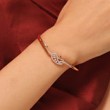 Sparkling Elegance Rose Gold Swan Cz Bracelet
