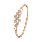 Sparkling Elegance Rose Gold Floral American Diamond Bracelet