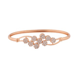 Sparkling Elegance Rose Gold Floral American Diamond Bracelet