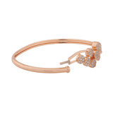 Sparkling Elegance Rose Gold Floral American Diamond Bracelet