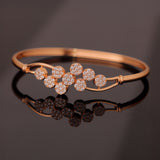 Sparkling Elegance Rose Gold Floral American Diamond Bracelet