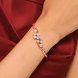 Sparkling Elegance Rose Gold Floral American Diamond Bracelet
