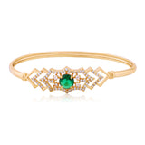 Sparkling Elegance Emerald Radiance Gold CZ Bracelet