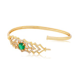 Sparkling Elegance Emerald Radiance Gold CZ Bracelet